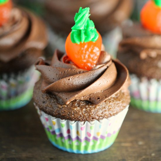 Mini Carrots & Dirt Cupcakes