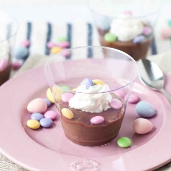 Mini Chocolate Pudding Easter Cups