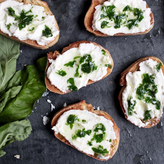 Feta & Basil Crostini