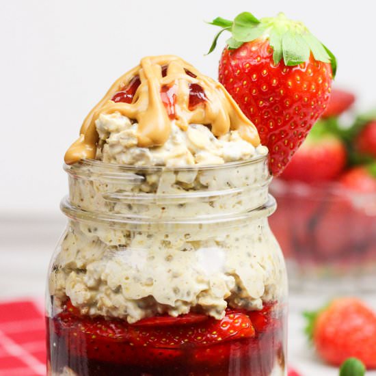 PB & J Overnight Oats