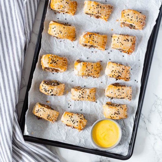 Ramsons & Guinness Sausage Rolls