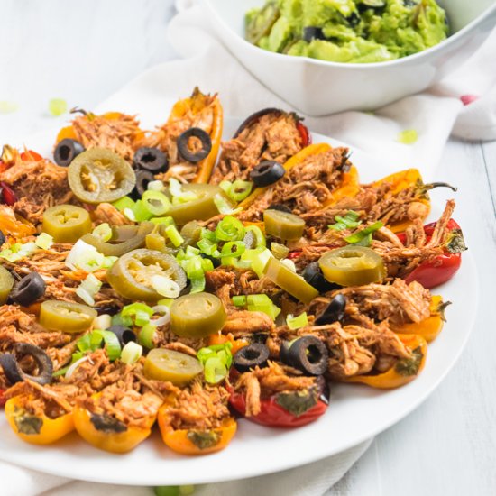 Roasted BBQ Chicken and Pepper Nachos