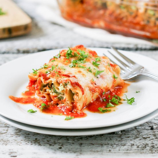 Healthy Vegetarian Lasagna Rolls