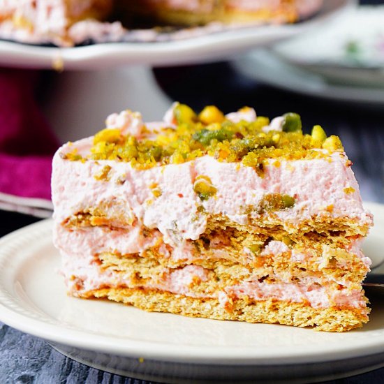 Rose and Pistachio Ice Box Cake