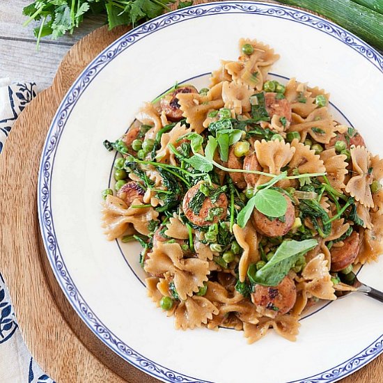 Skillet Pasta & Sausage Primavera