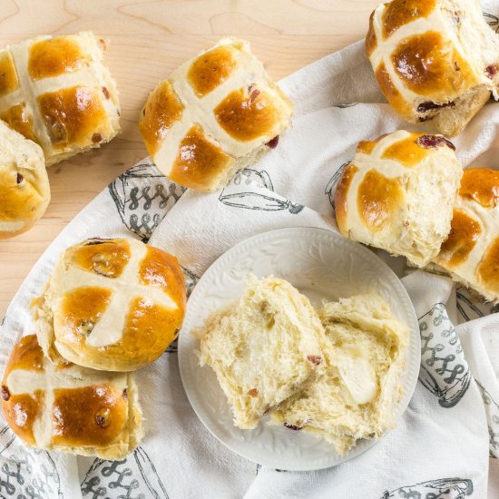 Cranberry Hot Cross Buns