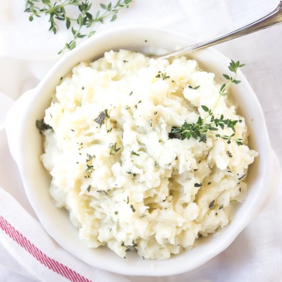 Garlic Herb Mashed Cauliflower