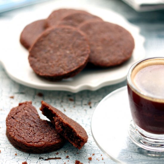 Chocolate and coffee vegan biscuits