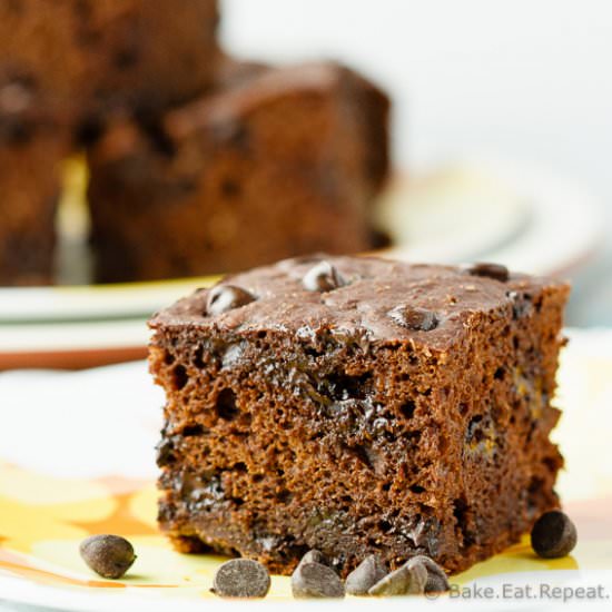 Healthy Chocolate Banana Snack Cake