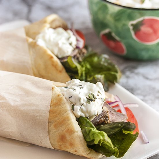 Leftover Lamb Gyros