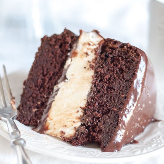 Salted Chocolate Ding Dong Cake