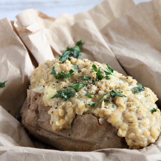 Cheesy Lentil Jacket Potato