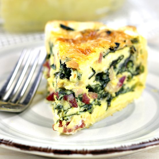 Easy Spinach Quiche with Bacon