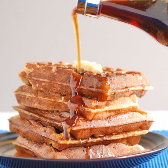 Whole Grain Sourdough Waffles