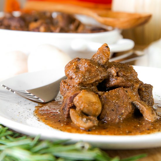 Wild Boar Stew with Wild Mushrooms