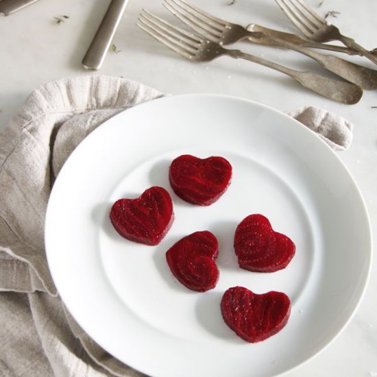 Heart Shaped Beets and Dressing