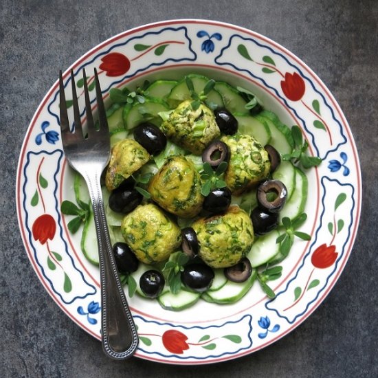 Tofu, Scallion, Kale Protein Balls.