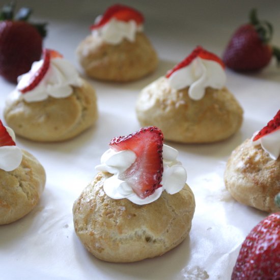 Strawberry & Rhubard Custard Choux