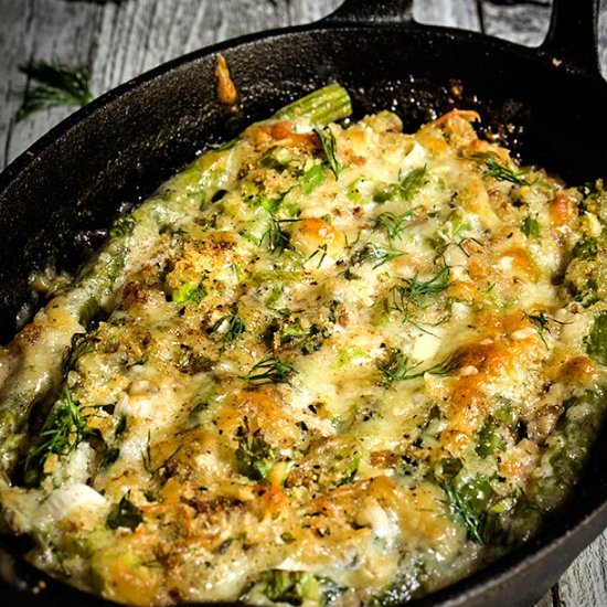 Asparagus Mushroom Gratin