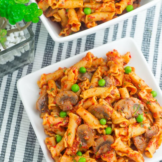 Roasted Red Pepper Campanelle Pasta