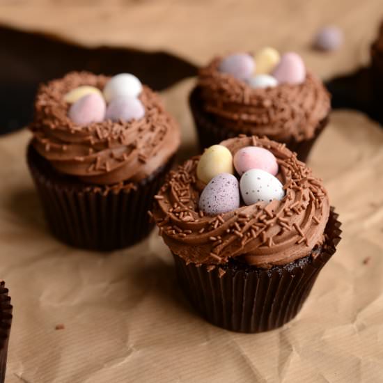 Chocolate Mini Egg Cupcakes