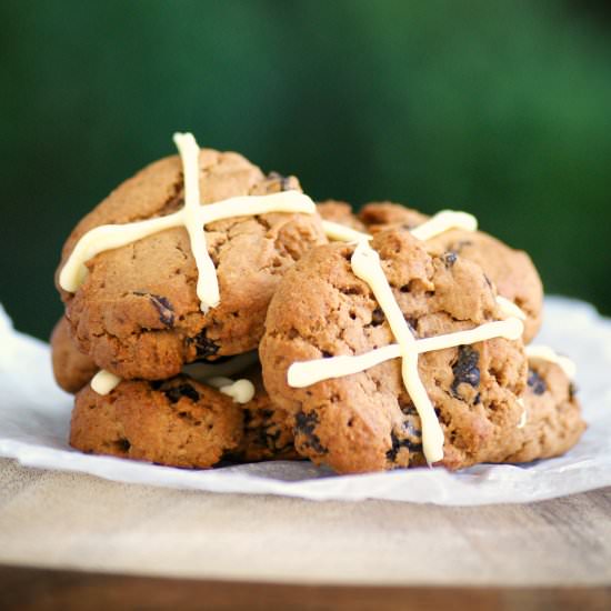 Healthy Hot Cross Bun Cookies