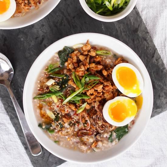 Brown Rice Congee with Tempeh