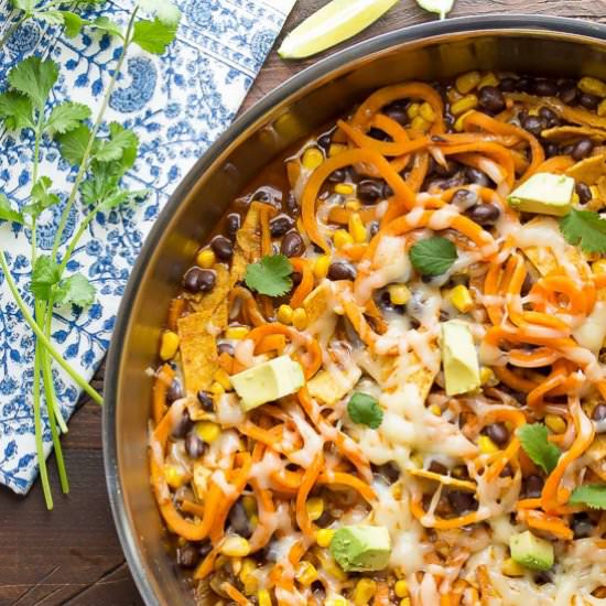 Spiralized Sweet Potato Enchilada