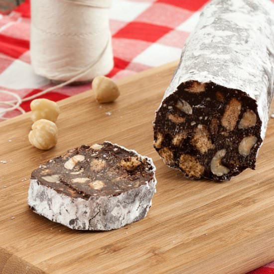 Eggless Chocolate Salami