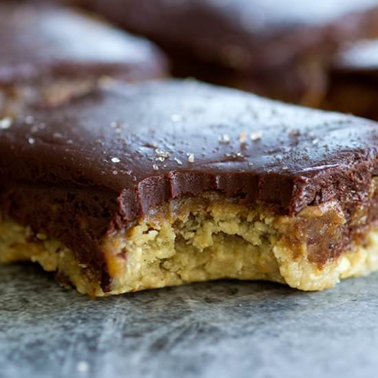 Cookie Dough Caramel Slices