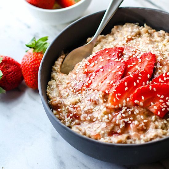 Honey Sesame Strawberry Oatmeal