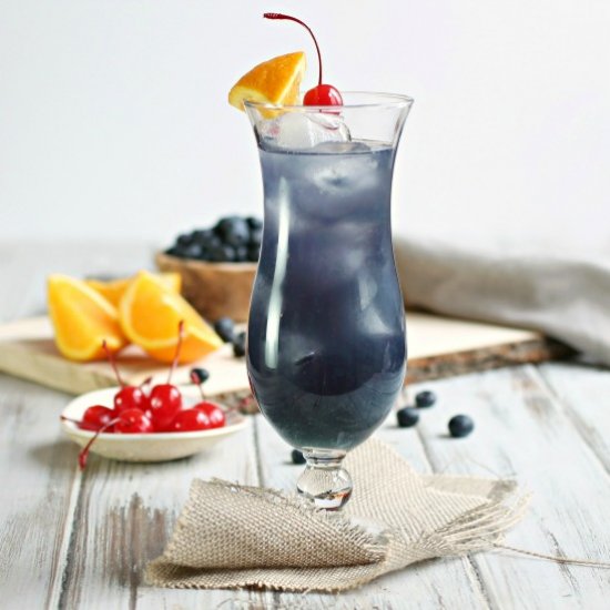 Blue Hurricane Cocktail