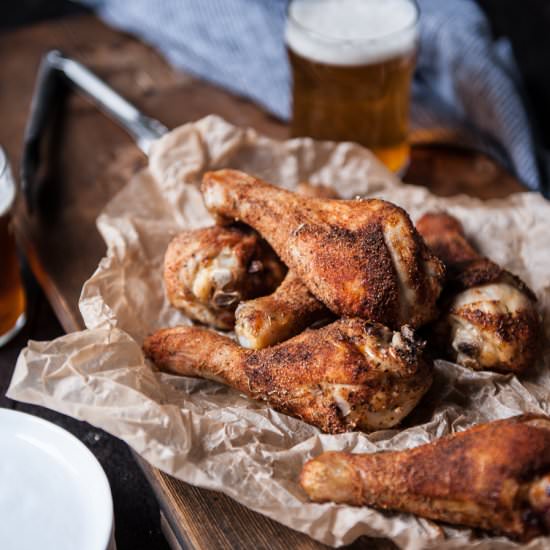 Beer Brined Rotisserie Spiced Chicken