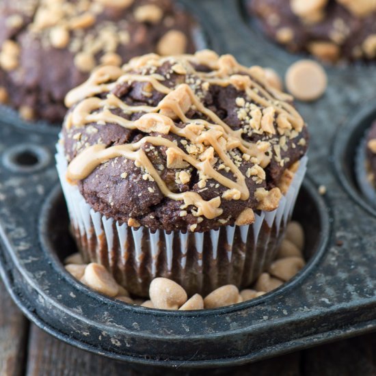 Healthy Chocolate PB Chip Muffins