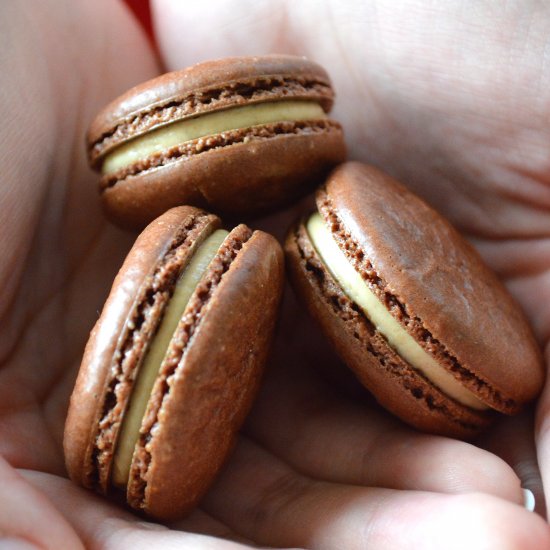 Chocolate & Peanut Butter Macarons