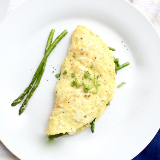 Easy Asparagus Goat Cheese Omelet