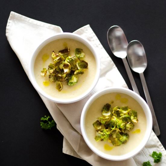 White Bean Soup w/ Brussels Sprouts