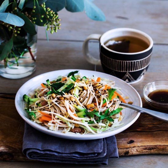 Noodle Salad with Toasted Pine Nuts