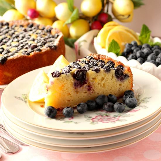 Lemon Ricotta Cake with Blueberries