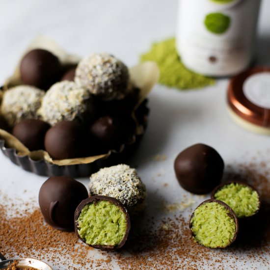 Matcha Coconut Truffles