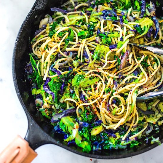 garlicky cruciferous pasta