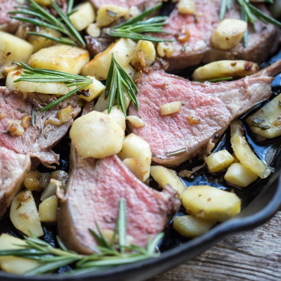 Roasted Rack of Lamb with Parsnips