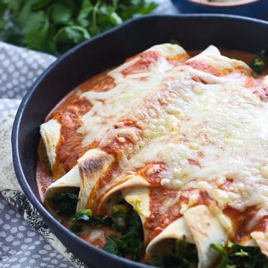 Kale and Brussels Sprout Enchiladas