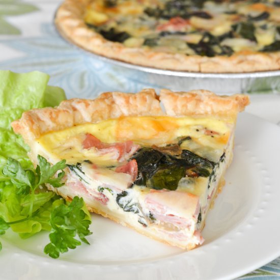 Greens, Eggs and Ham Quiche