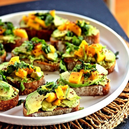 Avocado and Diced Mango Toast