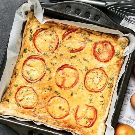 Tomato, Basil, Ham Quiche