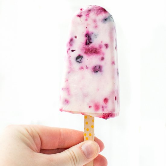 Roasted Berry Greek Yogurt Popsicle