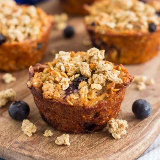 Blueberry Granola Oatmeal Muffins