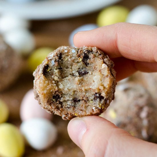 Chocolate Chip Mini Egg Cookie Dough Bites