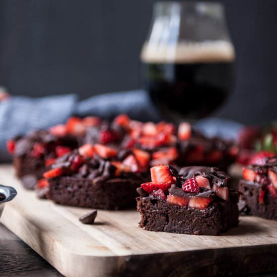 Chocolate Covered Strawberry Brownies